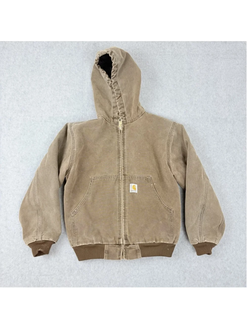 Vintage CARHARTT Youth Medium Active Jacket Y06 CHT Chestnut Duck Hooded